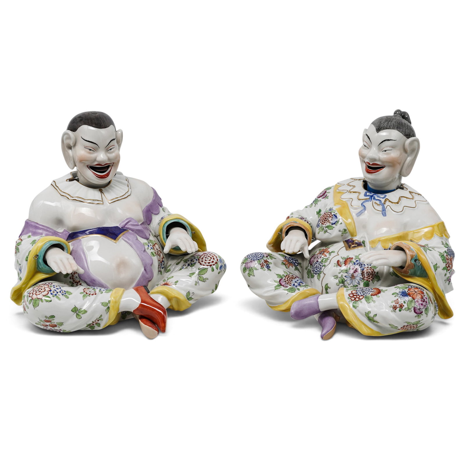 Pair Carl Thieme Dresden "Nodding Pagoda"Porcelain Figurines: Pair Carl Thieme Dresden "Nodding Pagoda"Porcelain Figurines 20th Cent. Germany Matching pair of Carl Thieme Dresden porcelain "Nodding Pagoda" figurines. Modeled after classic 18th-century Chinoiseri