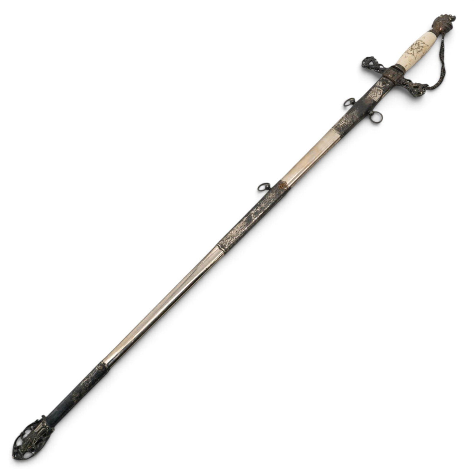 Henderson-Ames Co. Masonic Knights Templar Ceremonial Dress Sword & Scabbard (1 of 13)