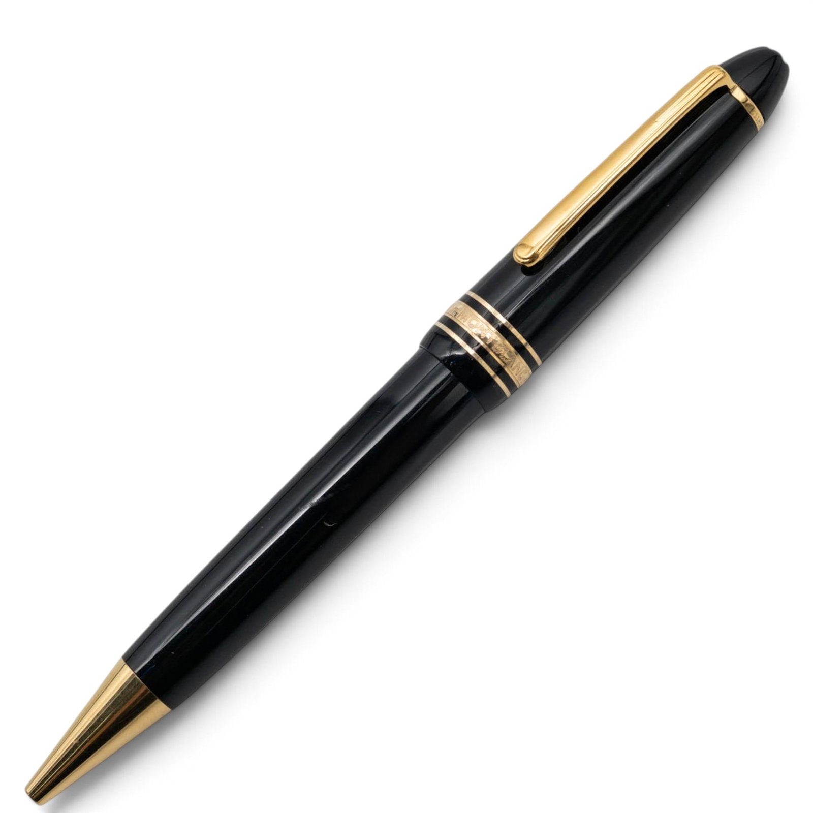 Montblanc Meisterstuck LeGrand No. 161 Pen: Montblanc Meisterstuck LeGrand No. 161 Pen Late 20th-early 21st century The Montblanc Meisterstück LeGrand No. 161 is a larger, twist-action luxury ballpoint pen crafted from black precious resin. Ma