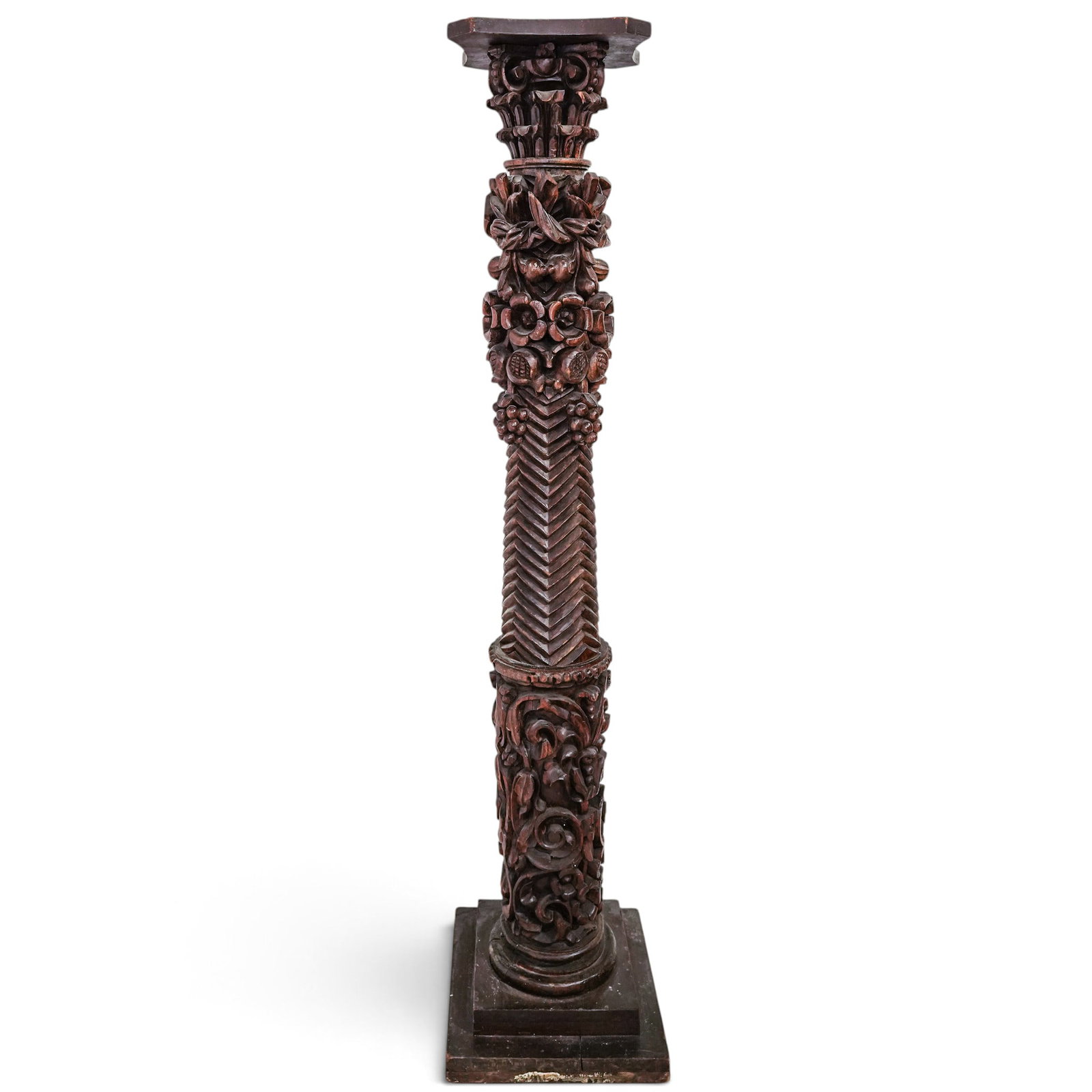 19th Cent. Baroque Revival Carved Wood Solomonic Column (1 of 6)