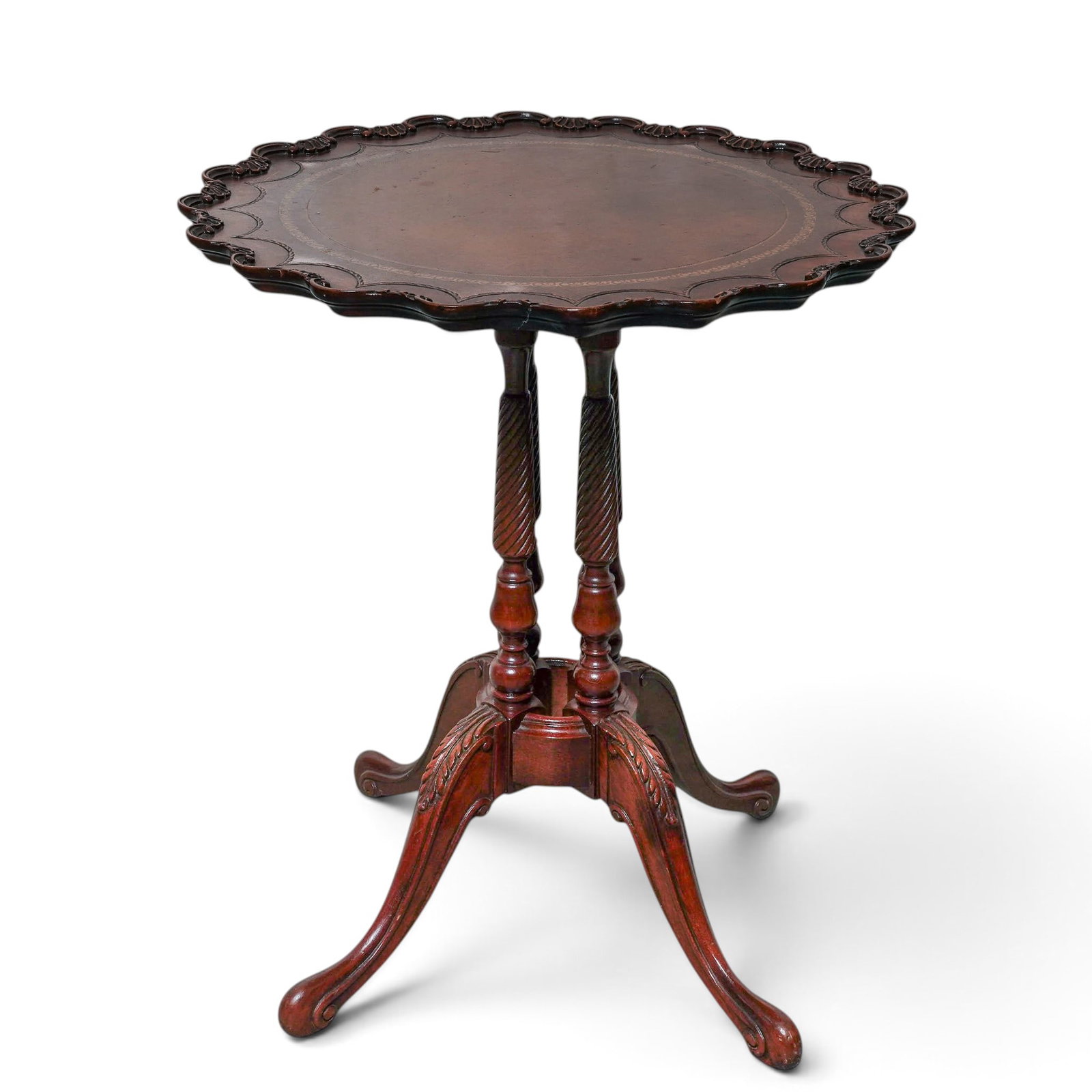 Antique English Scalloped Top Wine Table (1 of 7)