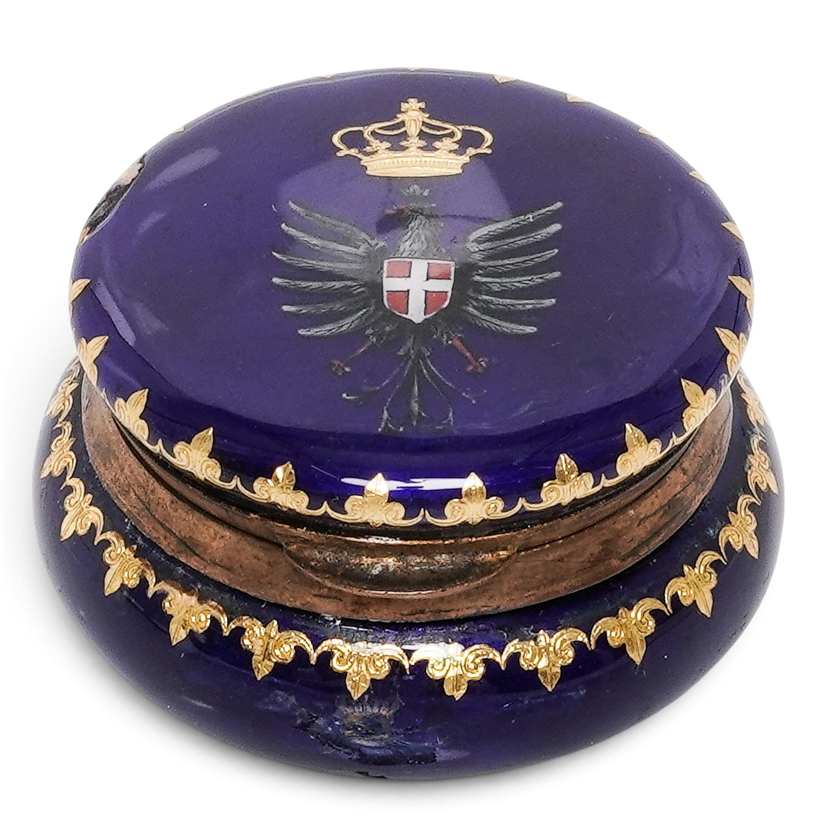 French Porcelain & Brass Bonbonniere Hinged Lidded Box (1 of 7)