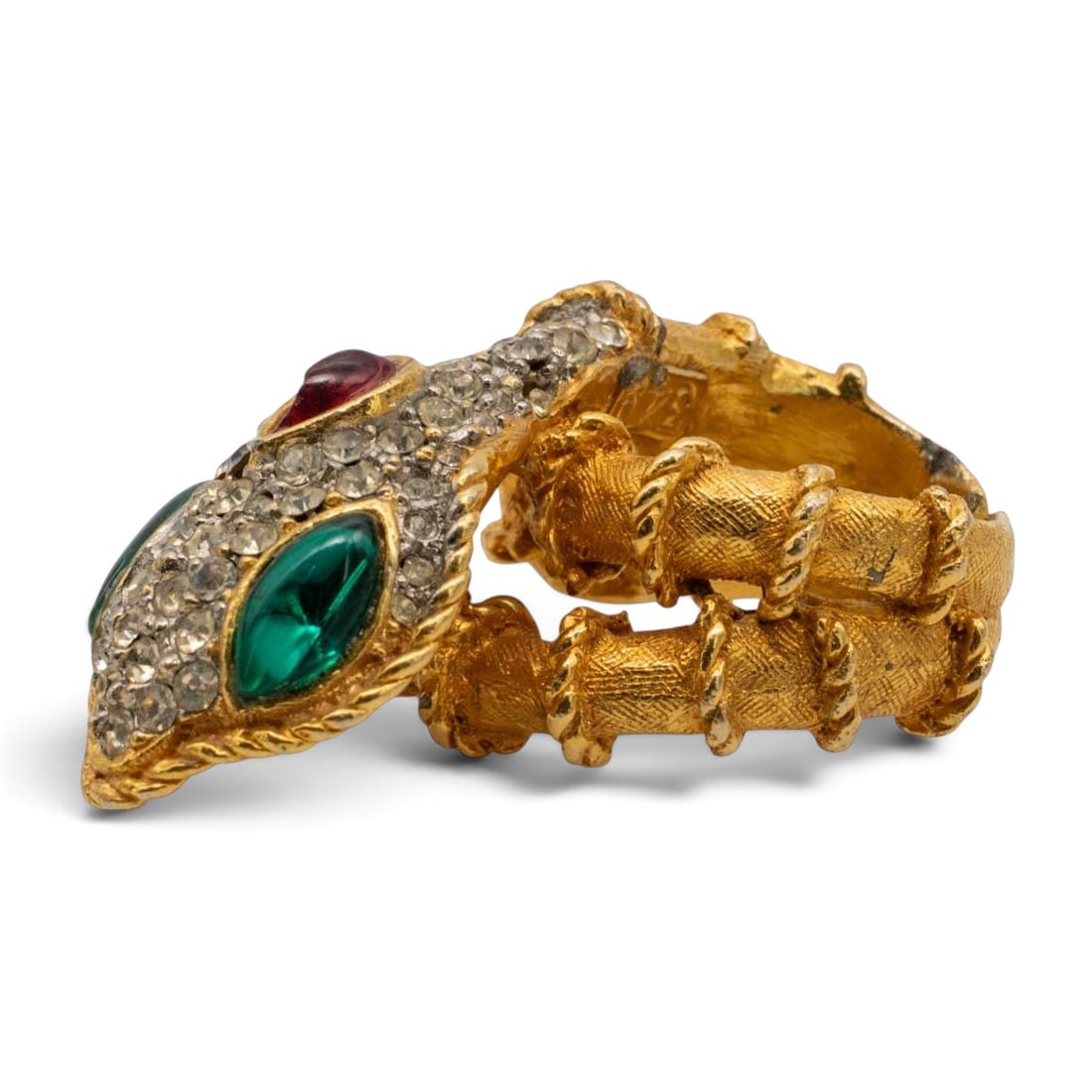 Kenneth Jay Lane Gold-Tone Snake Cocktail Ring, Model 349 (1 of 9)