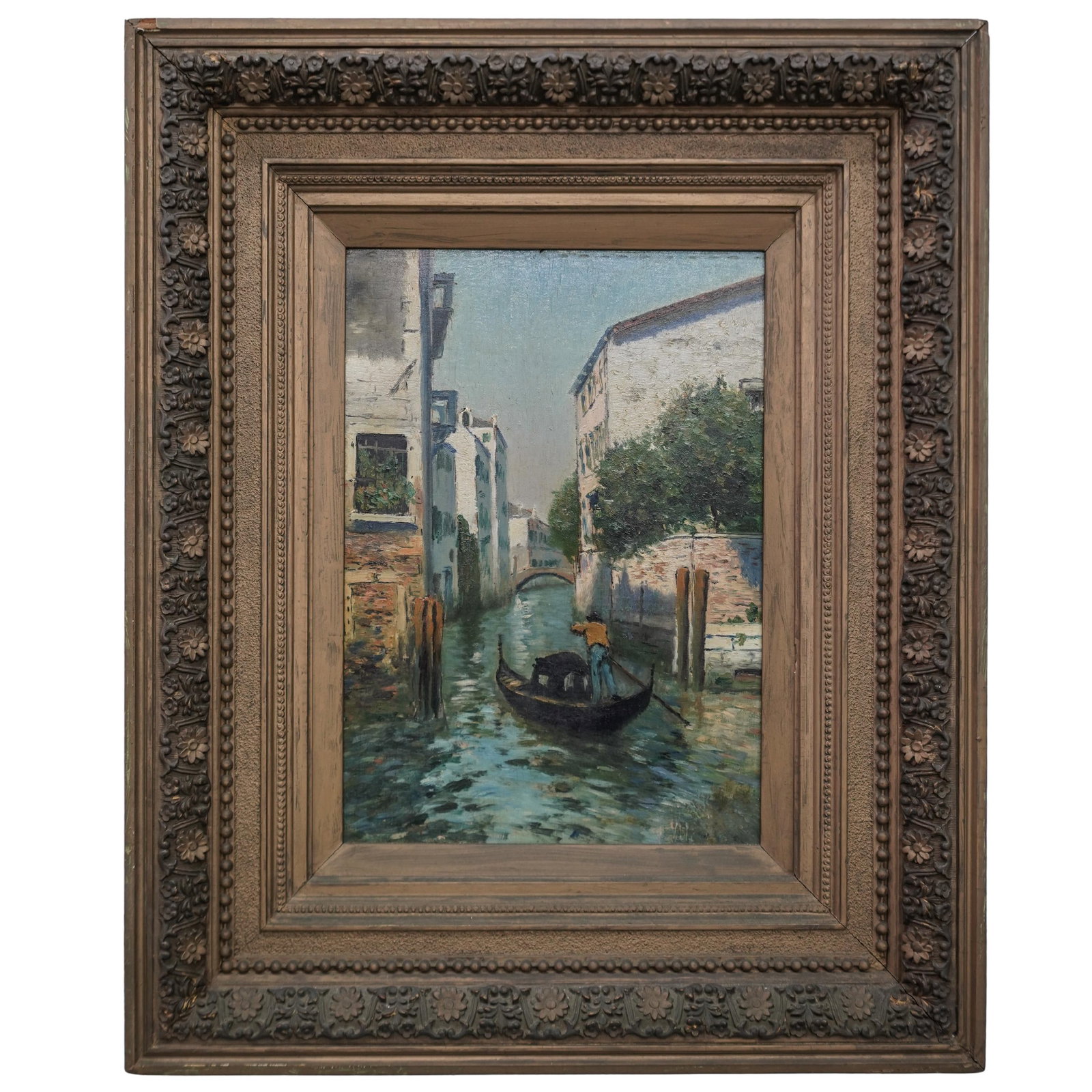 Attrib. Martin Rico Y Ortega (Spanish, 1833-1908) Oil on Canvas Canal Scene (1 of 5)