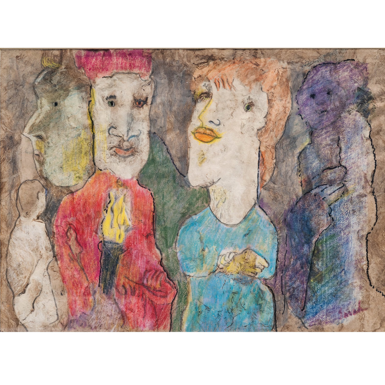 Signed "The Torch-Bearer "Mixed Media On Paper Painting (1 of 8)