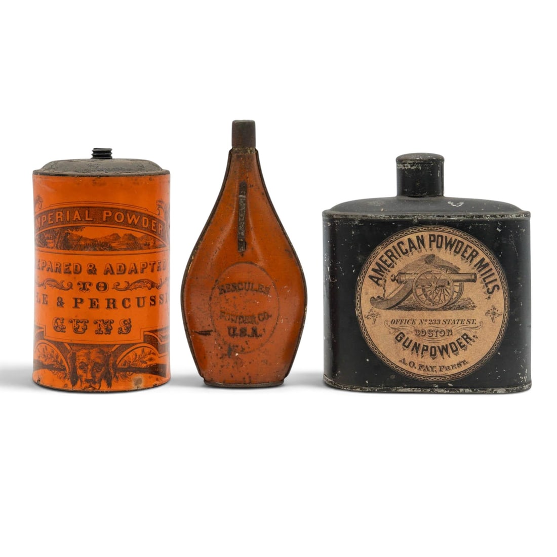 (3 pcs) Antique American Gun Powder Tins (1 of 6)