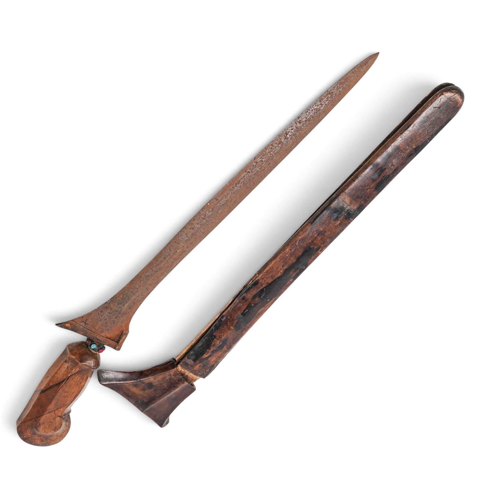 Antique Indonesian Keris Dagger: Antique Indonesian Keris Dagger Late 19th to early 20th Cent. Indonesian This antique Indonesian Keris dagger dates to the late 19th or early 20th century and features a long, straight, double-edged