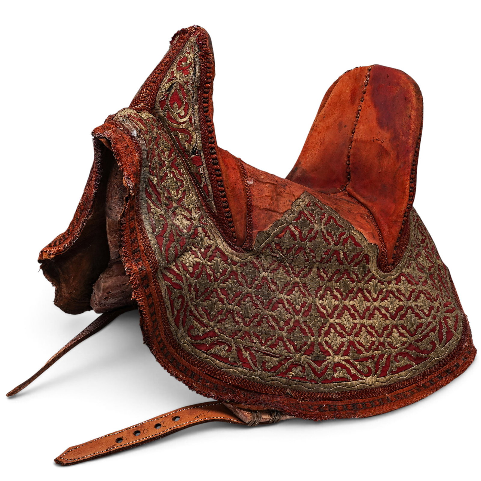 19th Cent. Moroccan Ceremonial Horse Saddle Set: 19th Cent. Moroccan Ceremonial Horse Saddle Set 19th Cent. Moorish Ornate, antique ceremonial horse saddle, designed for military parades, high-ranking officials, or traditional equestrian celebration