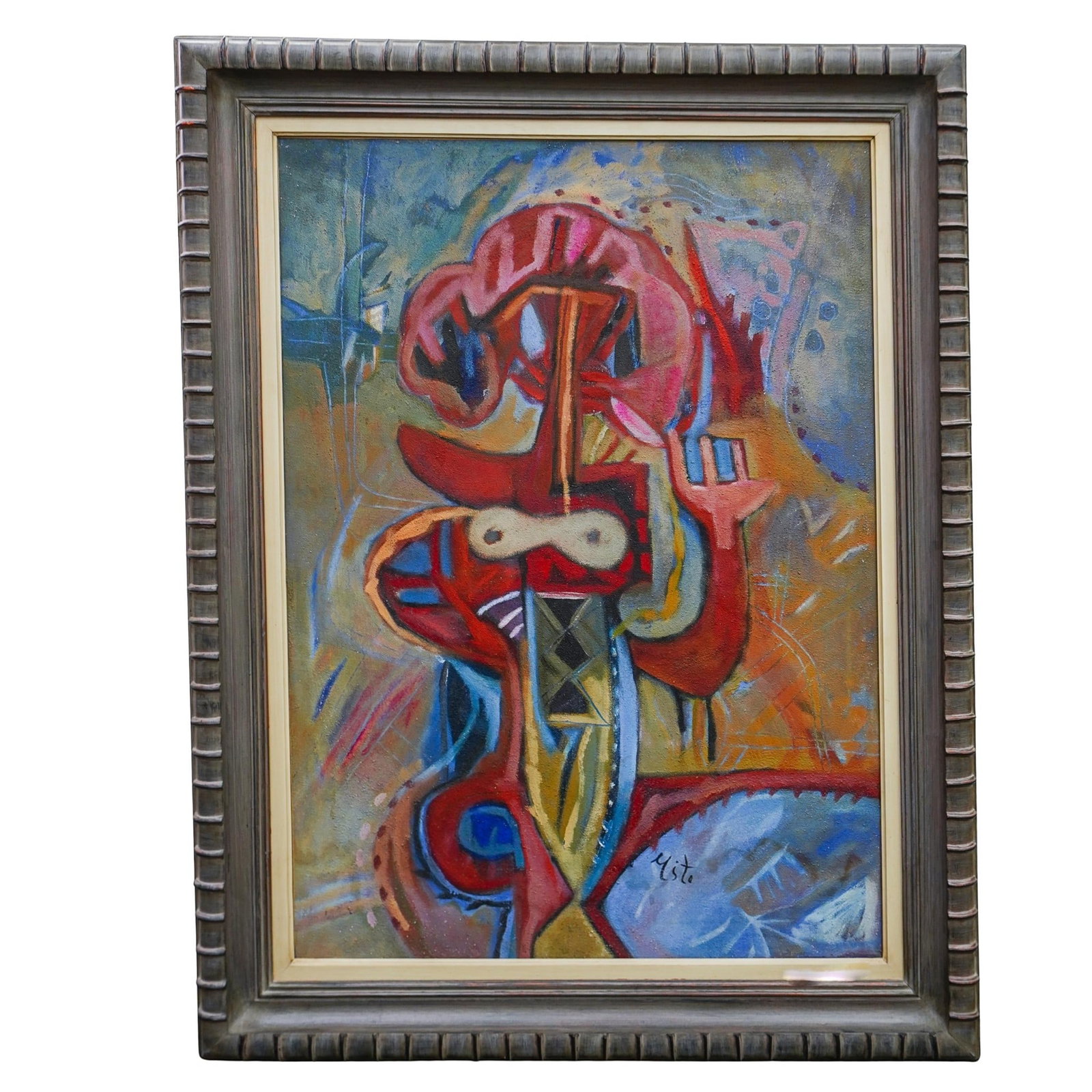 Rodolfo Nieto (1936-1985) Oil On Canvas Painting Oil: Rodolfo Nieto (1936-1985) Oil On Canvas Painting Oil 20th Cent, Mexico Rodolfo Nieto (1936-1985) Oil On Canvas Painting Oil on canvas Ernesto Nieto Oil on canvas painting depicting a figural abstract