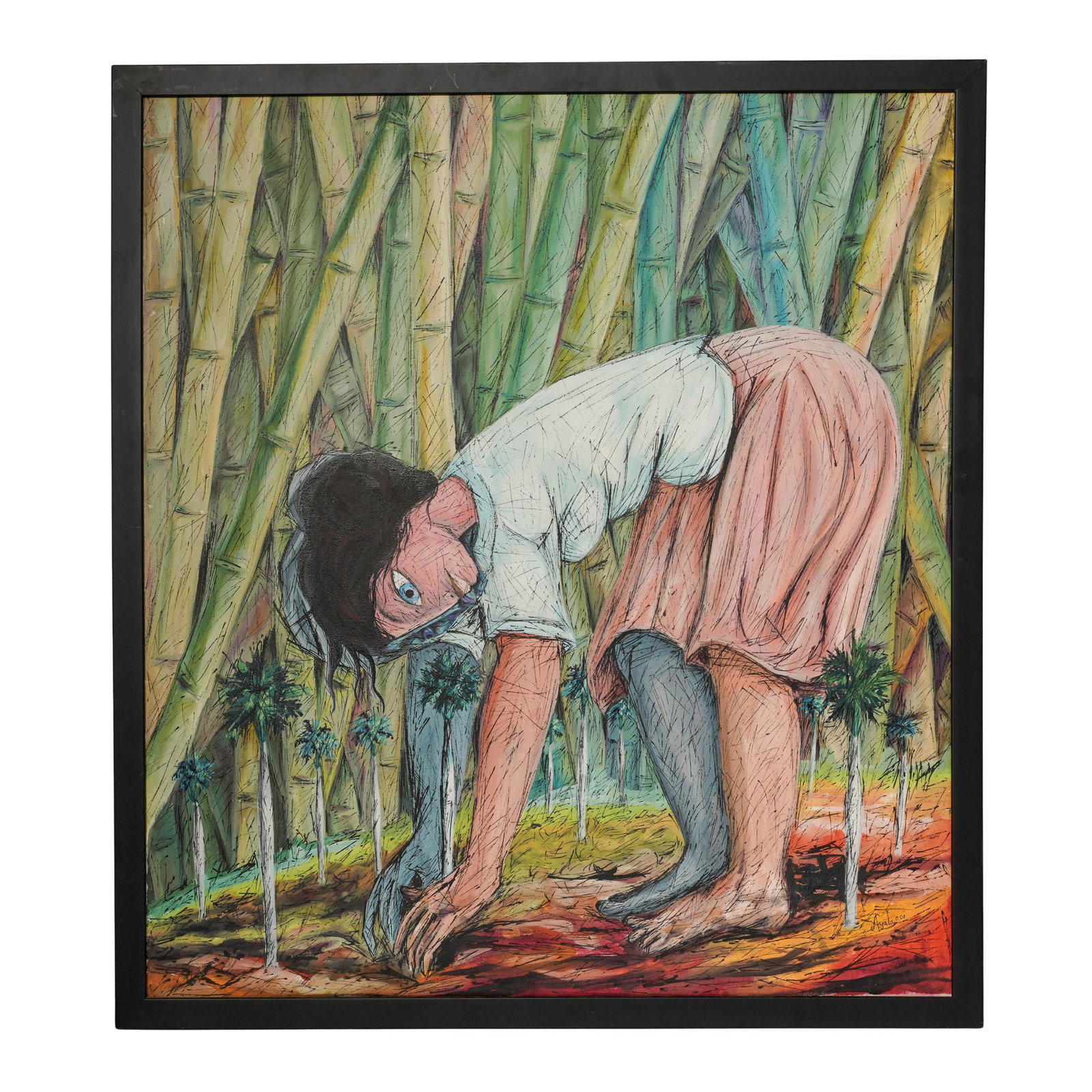 Roger Ayala Rodríguez (Cuban, b. 1950) "Split-Body" Oil on Canvas: Roger Ayala Rodríguez (Cuban, b. 1950) "Split-Body" Oil on Canvas c. 2000s, Cuban This is a work by the Cuban painter Roger Ayala. The piece perfectly highlights his signature "split-face" technique