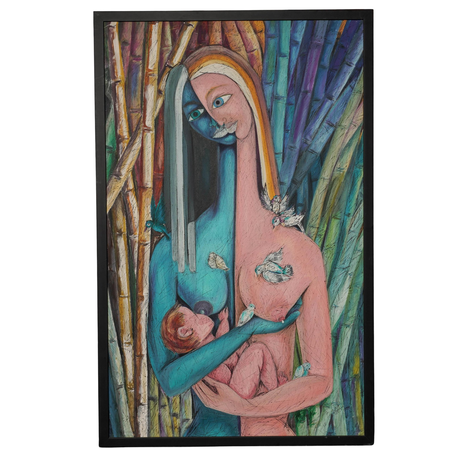 Roger Ayala Rodríguez (Cuban, b. 1950) "Split-Body" Oil on Canvas: Roger Ayala Rodríguez (Cuban, b. 1950) "Split-Body" Oil on Canvas c. 2000s, Cuban Roger Ayala Rodríguez is a notable Cuban painter recognized for his distinct style that blends surrealism and
