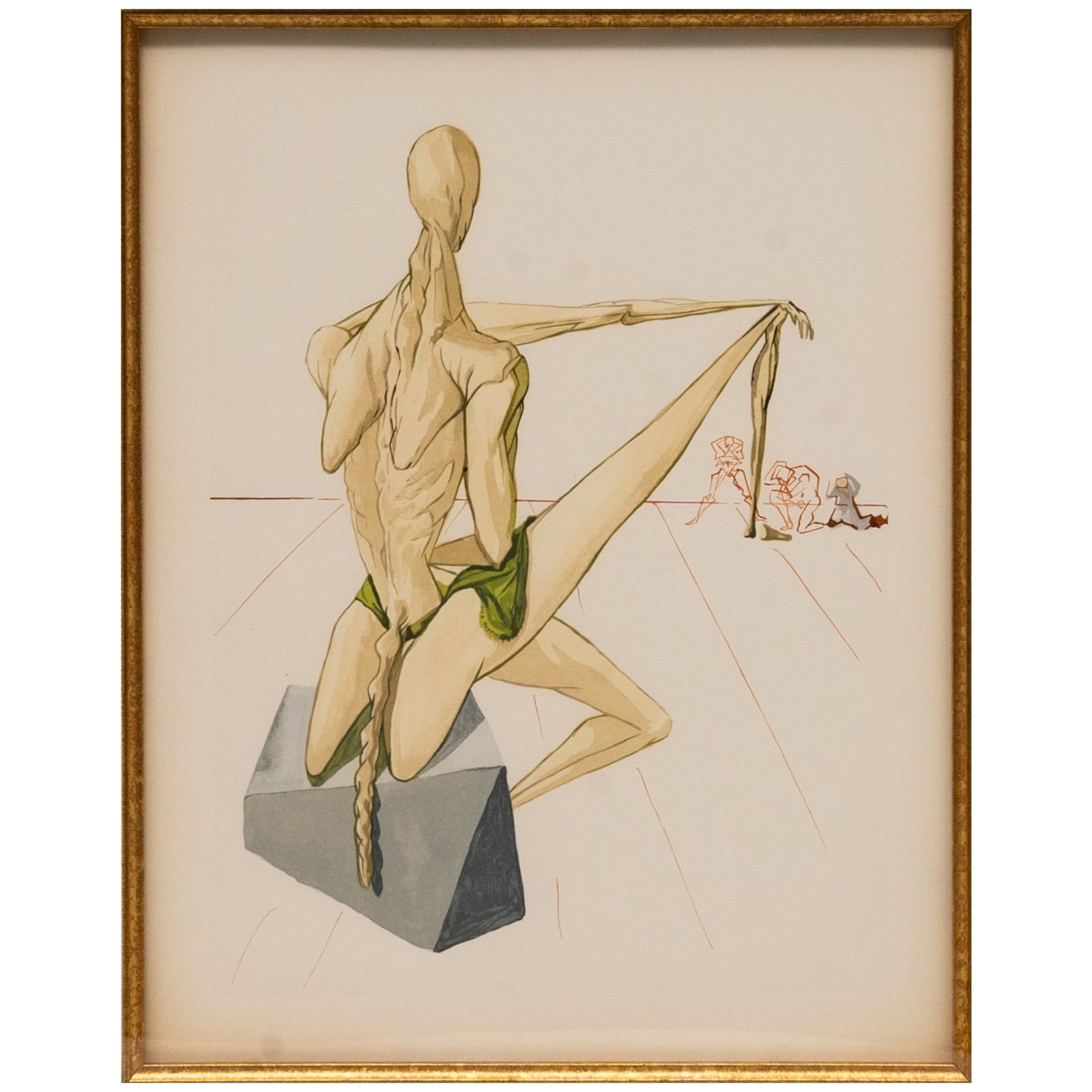 Salvador Dalí "Hell Canto 5" Woodcut w/ COA: Salvador Dalí "Hell Canto 5" Woodcut w/ COA c. 1951, Spanish Dali woodbloc The piece is "Minos" (Inferno: Canto 5), an original color wood engraving by the legendary Spanish surrealist artist Salvado
