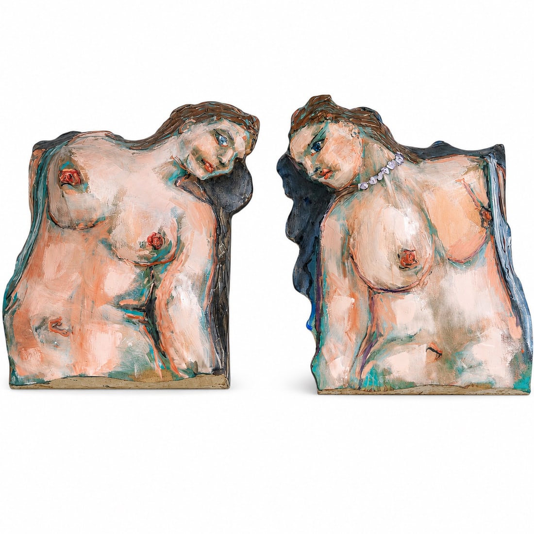 (2 pcs) Judy Rifka (Amer., b. 1945) "Venus Sconce" Oil on Linen: (2 pcs) Judy Rifka (Amer., b. 1945) "Venus Sconce" Oil on Linen 1985, American A two panel oil on linen artwork titled "Venus Sconce" by artist Judy Rifka (American, born 1945). Marked on verso with G