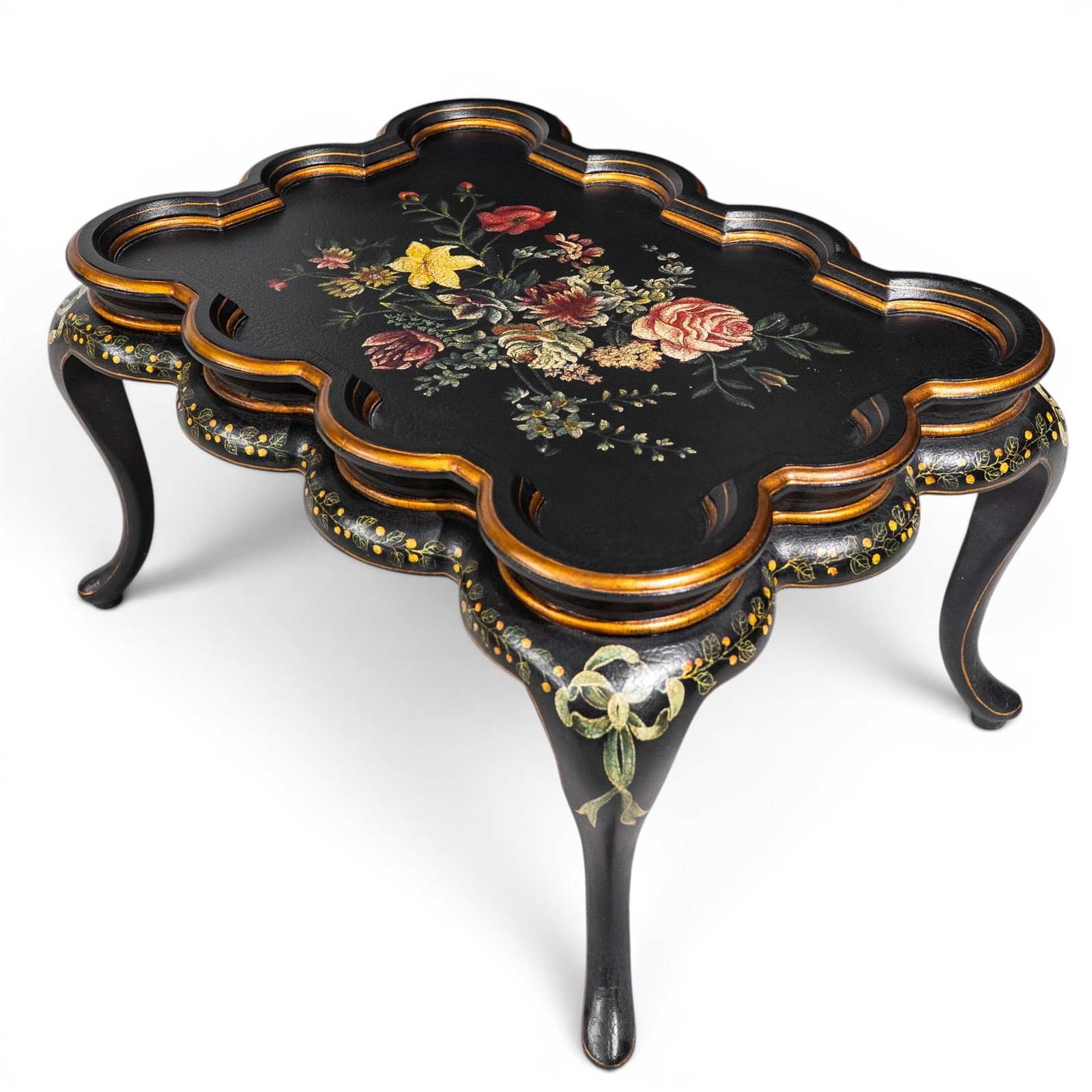 Vintage Hollywood Regency Lacquered Tea Table (1 of 6)