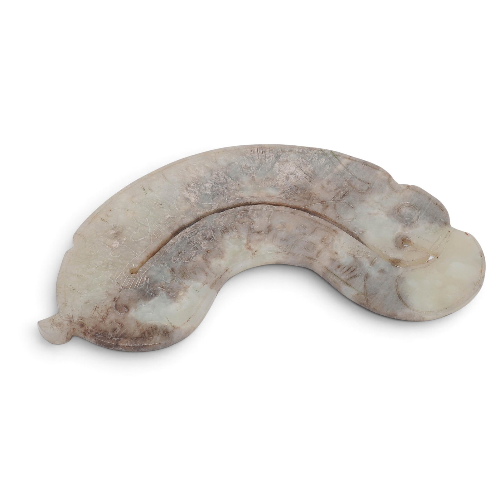 "Magatama" Style Archaic Chinese Jade Curved Pendant (1 of 6)