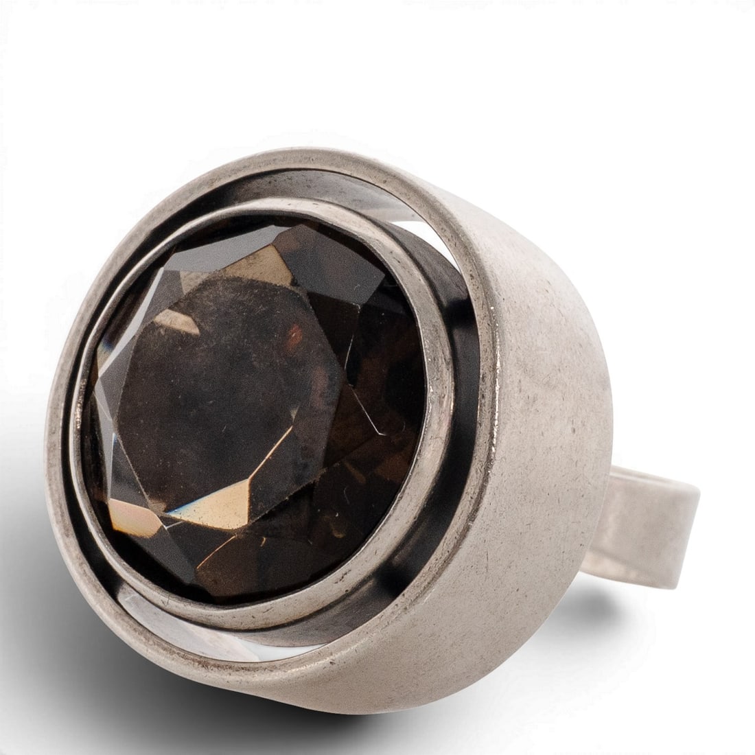 Vintage Erik Granit Sterling Silver & Smoky Quartz Ring (1 of 6)