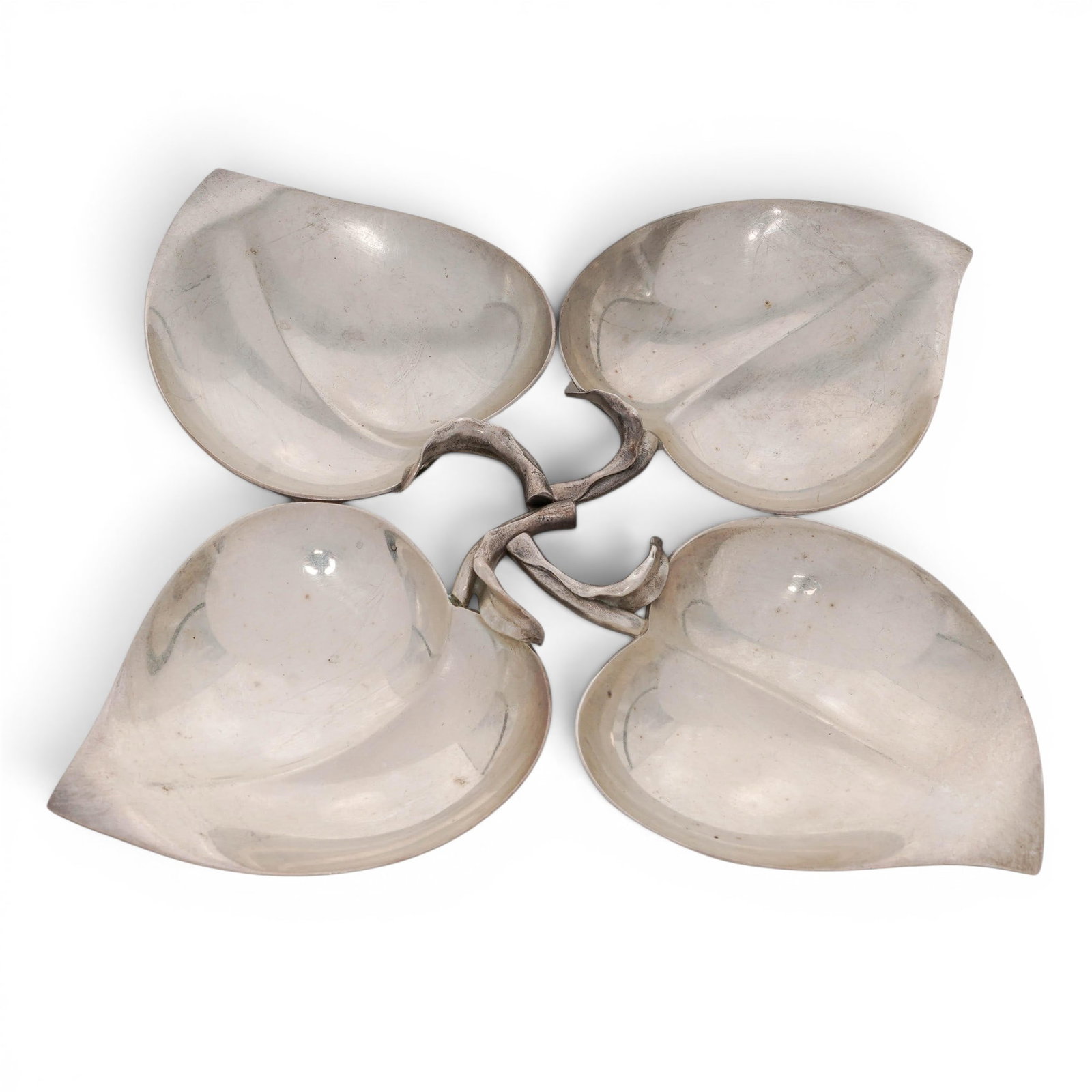 (4 pc) Tiffany & Co. Sterling Silver Small Leaf Dishes (1 of 7)