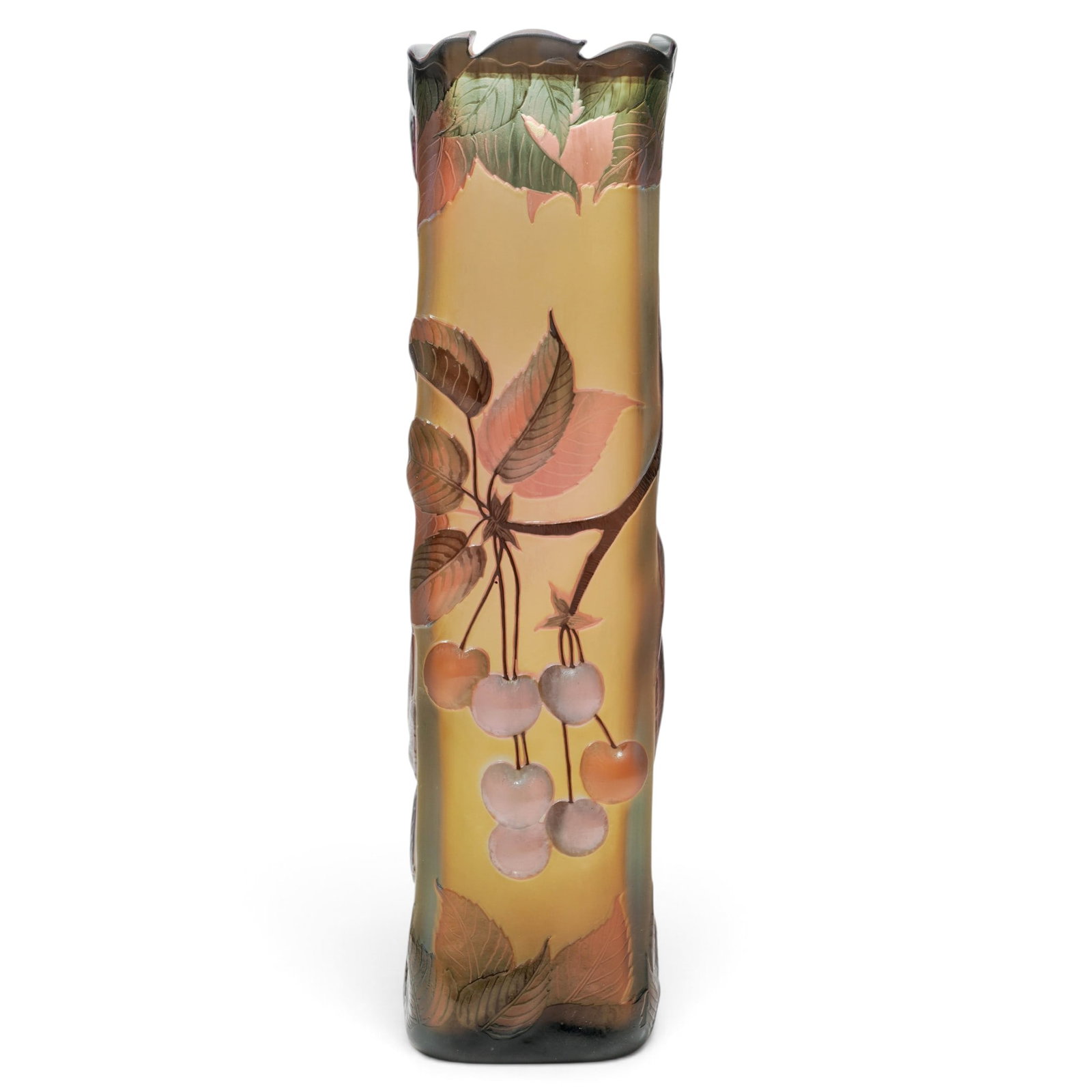 Emile Gallé Cameo Glass "Cherries" Vase (1 of 8)