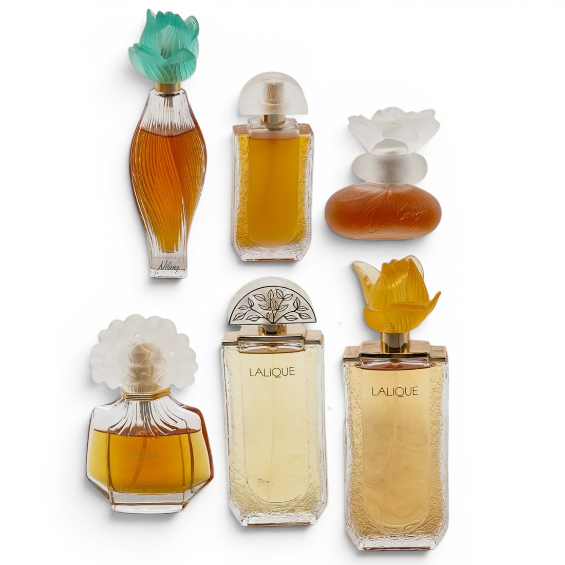 (6pc) Lalique, Kenso & Carolina Herrera Perfume BottlesCollection (1 of 8)
