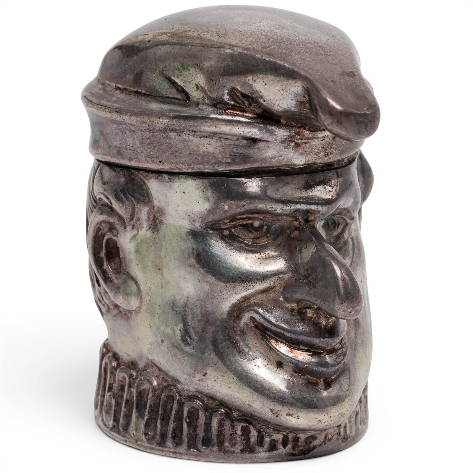 Karl Kurz & Co Antique 800 Silver "Mr. Punch" Character Case (1 of 9)