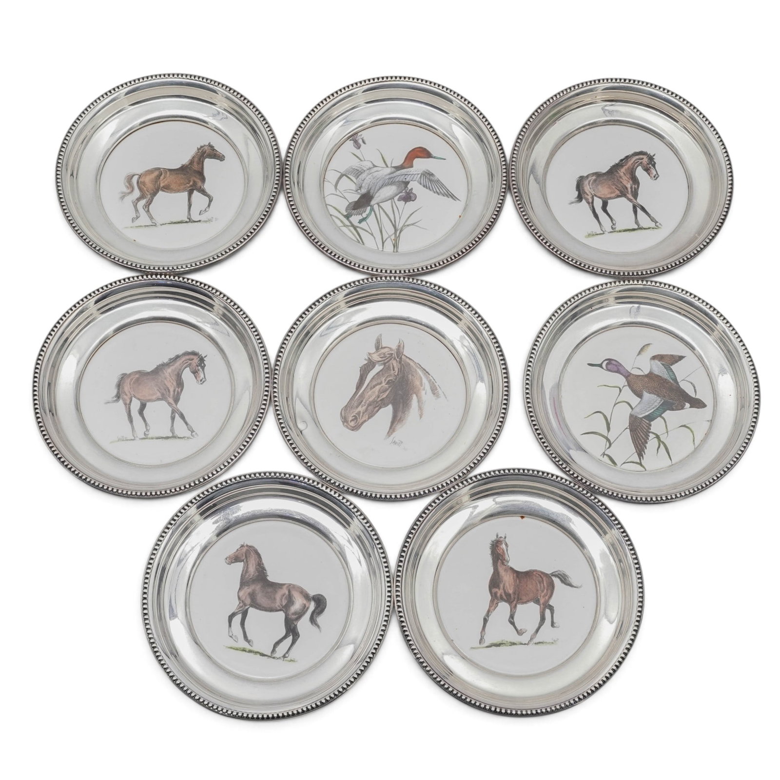 (8 pc) Frank M. Whiting & Sam Savitt Sterling Silver Coasters (1 of 7)