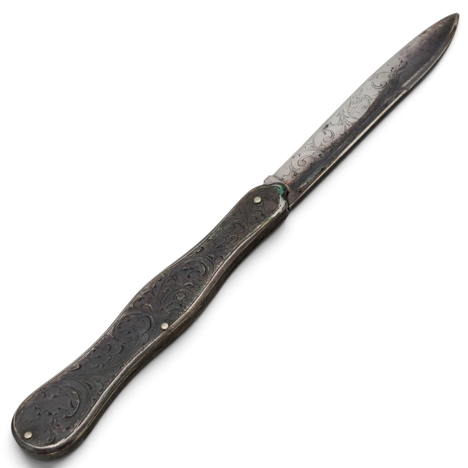 Victorian Sterling Engraved Pocket Knife (1 of 3)