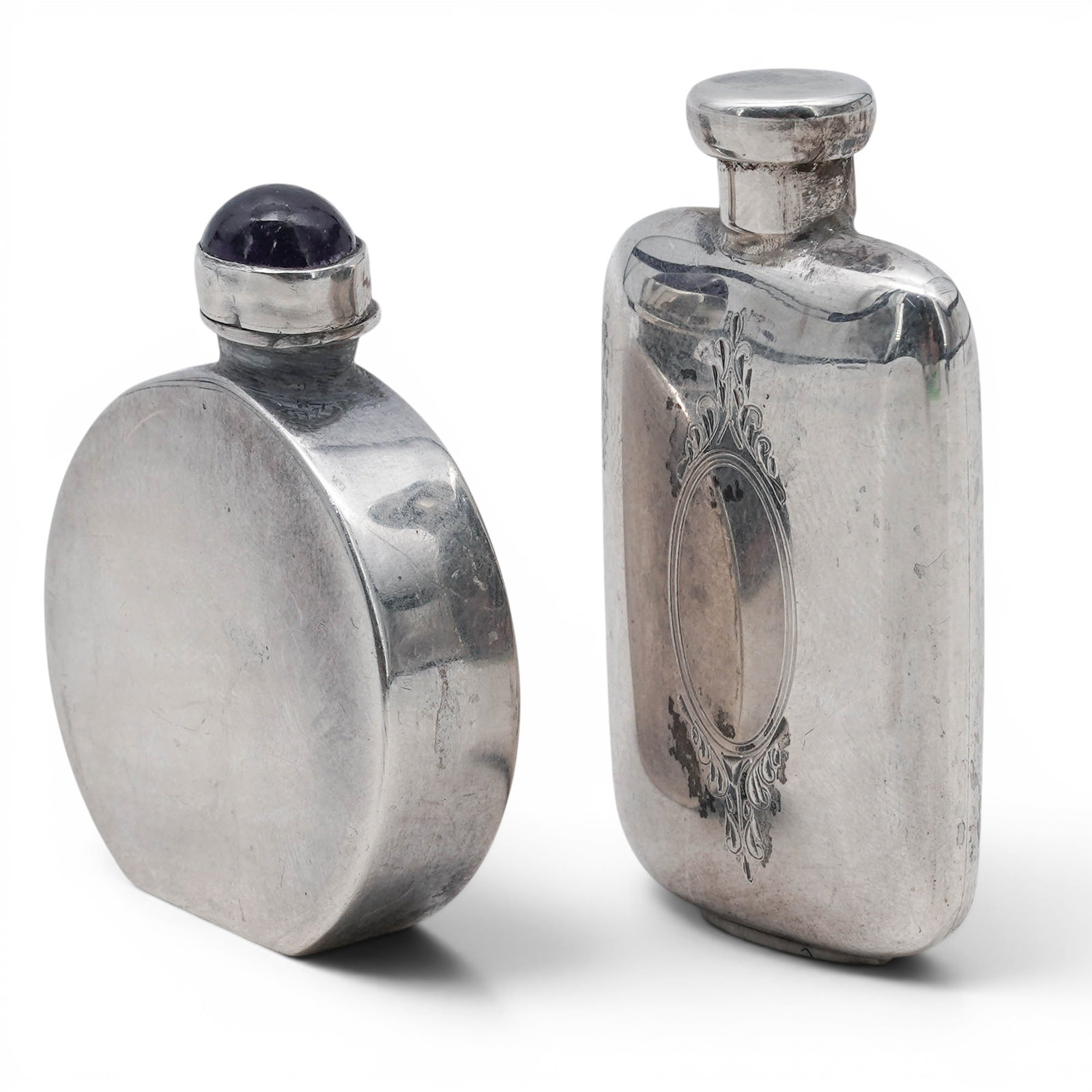 (2pc) Sterling Silver Perfume Bottles - 2
