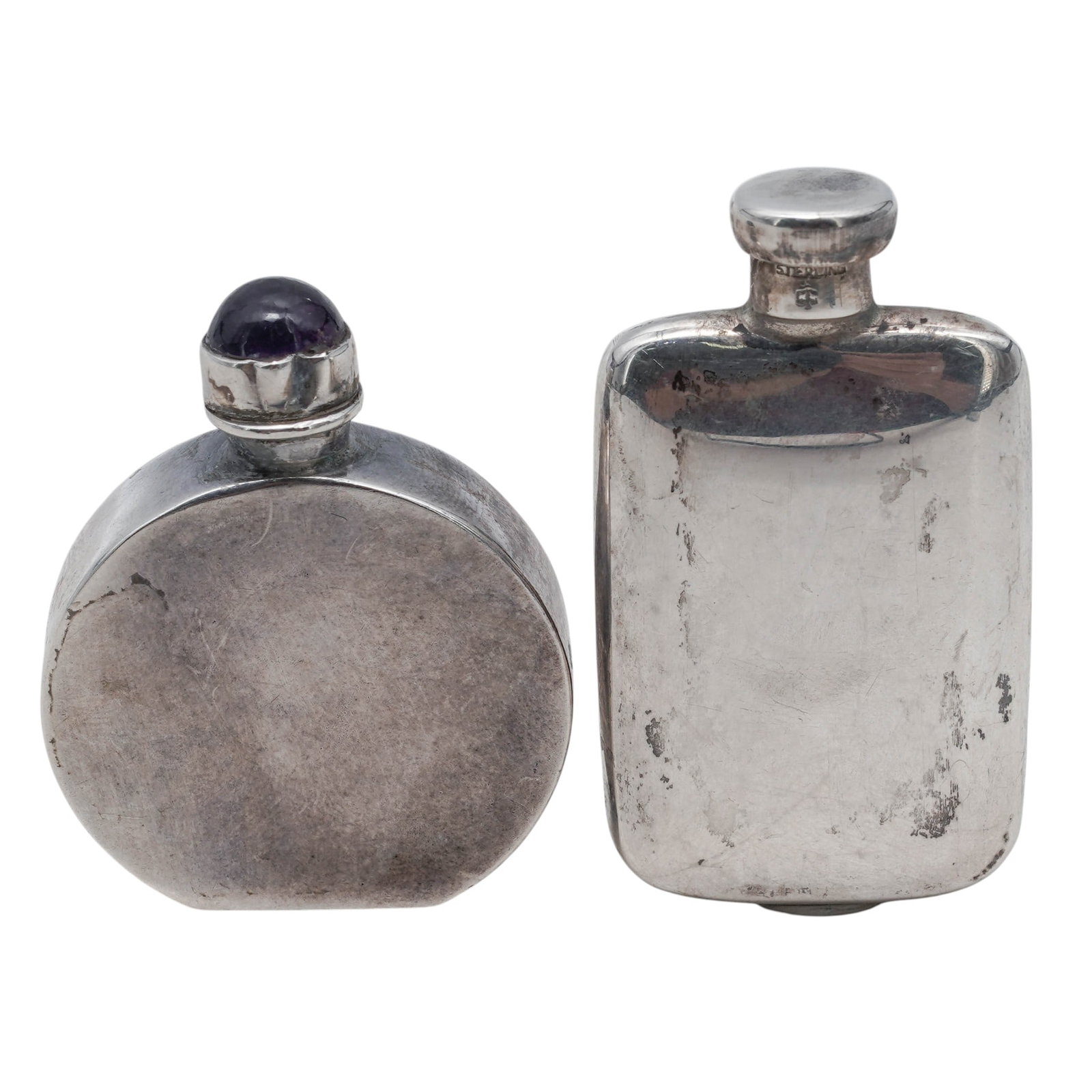 (2pc) Sterling Silver Perfume Bottles - 4