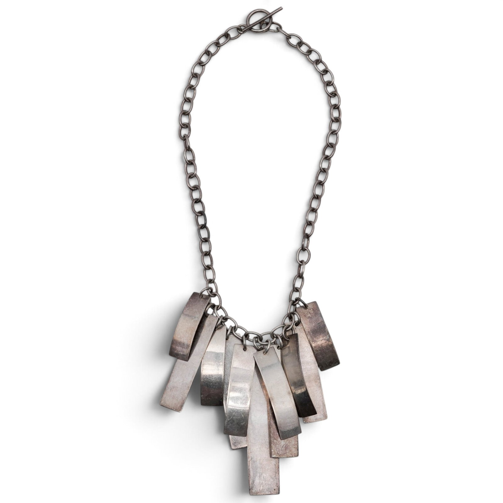 Retro Sterling Silver Fringe Bib Necklace (1 of 5)
