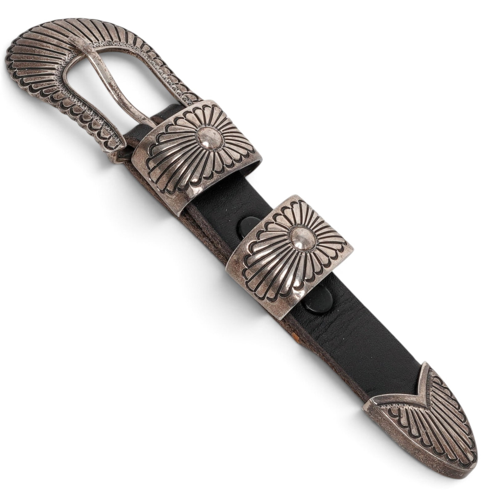 Vintage Navajo Sterling Silver Belt Buckle (1 of 8)