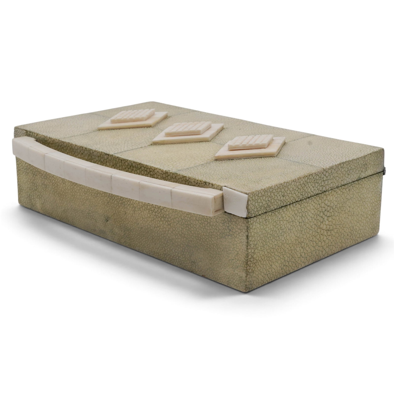 Art Deco Shagreen & Bone Jewelry Box (1 of 9)