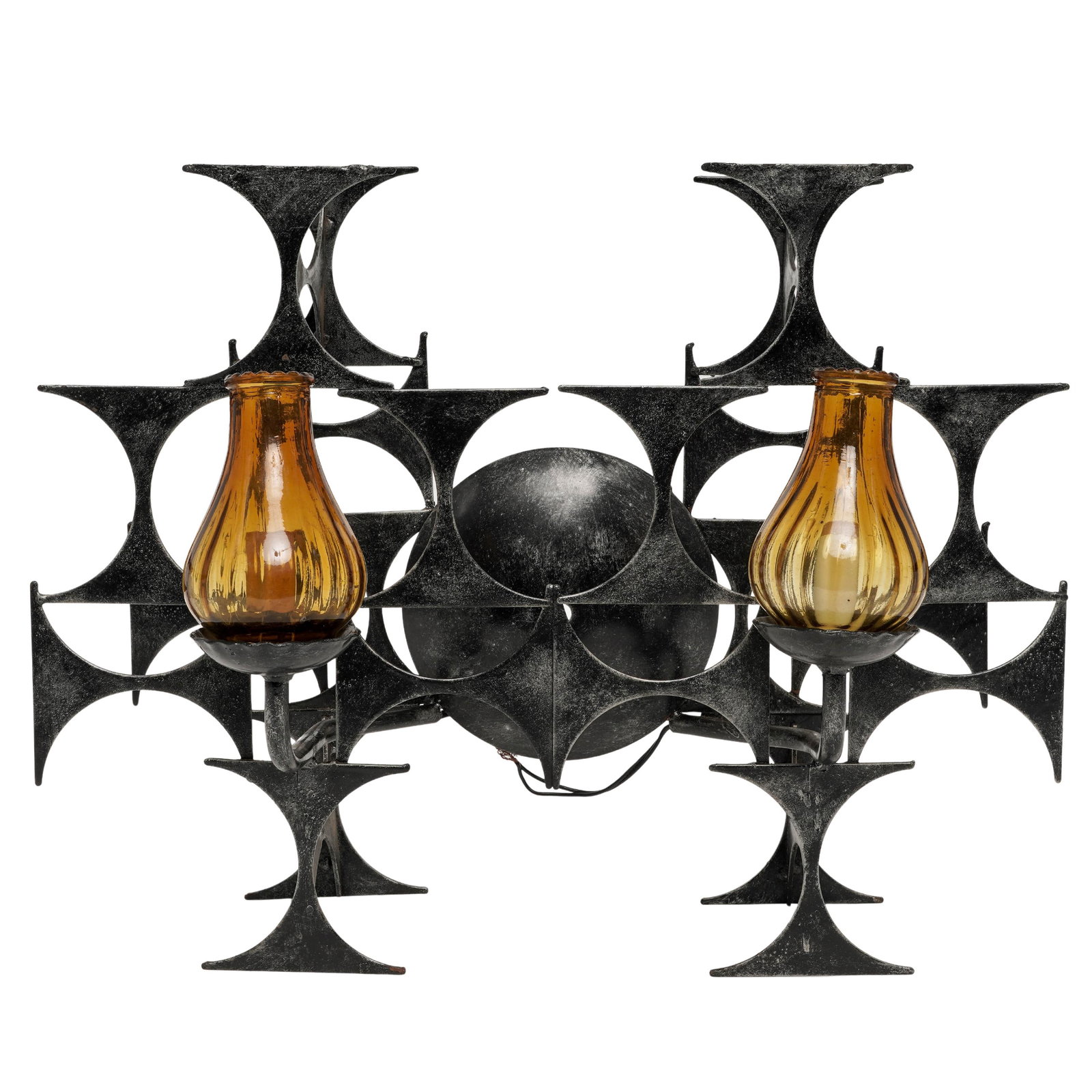 Attrib. Marc Weinstein Brutalist Mixed Metal Sconce (1 of 10)