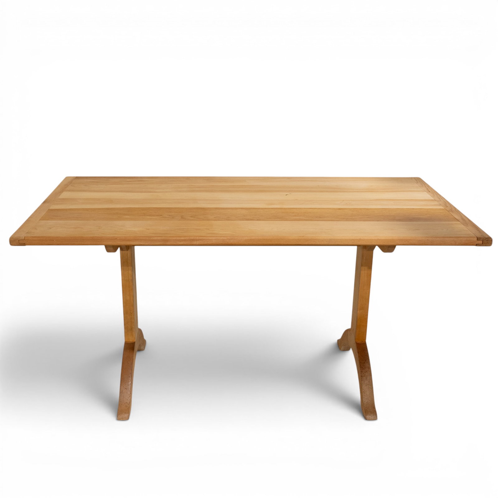 Mid-Century Style Pine Trestle Table (1 of 4)