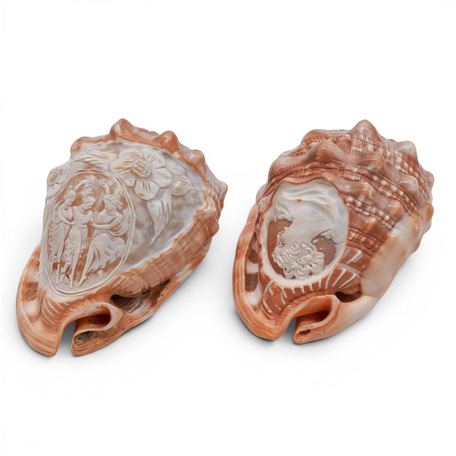 Pair Of Italian Antique Hand-Carved Cameo Shells (1 of 9)
