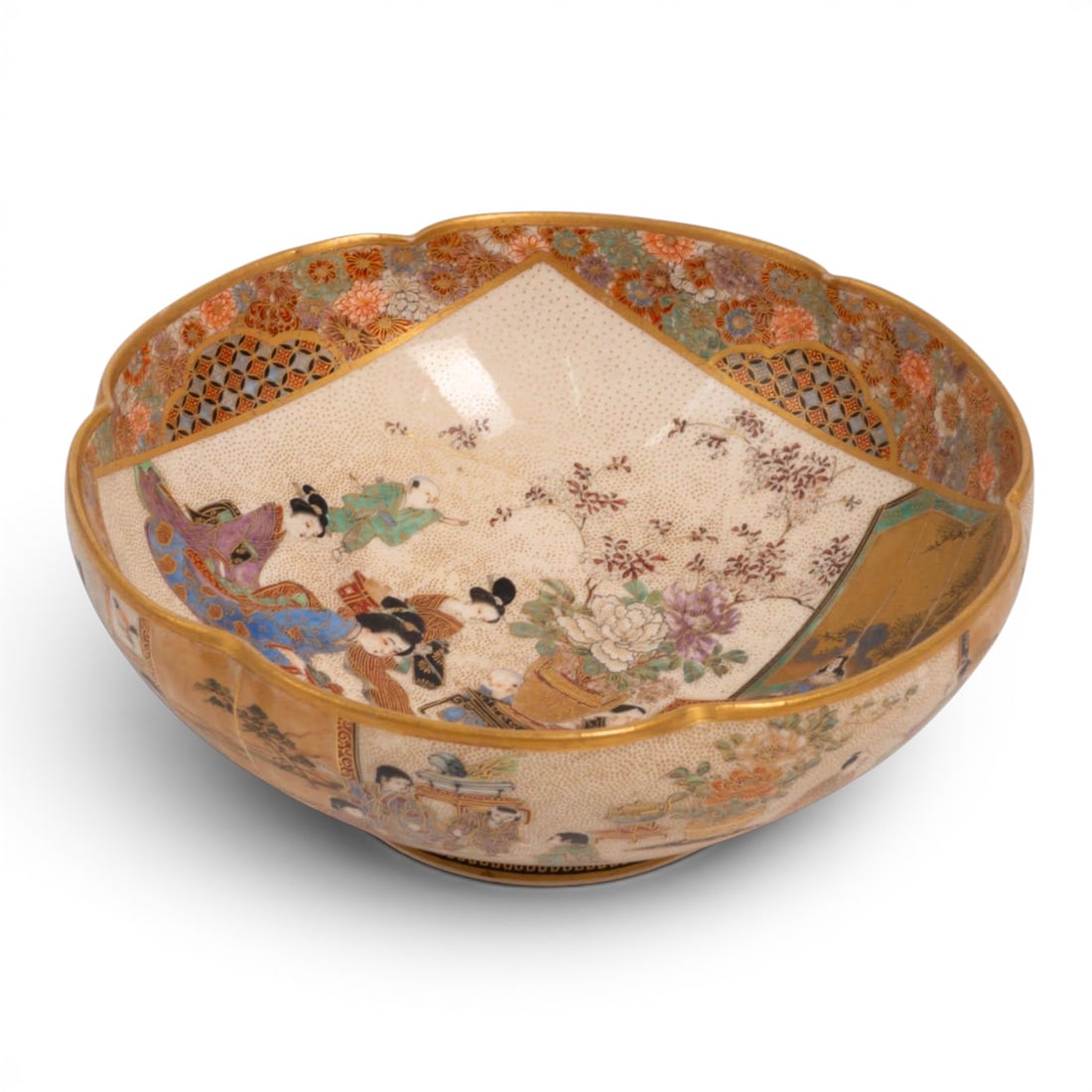 Antique Japanese Lotus Form Satsuma Bowl (1 of 5)