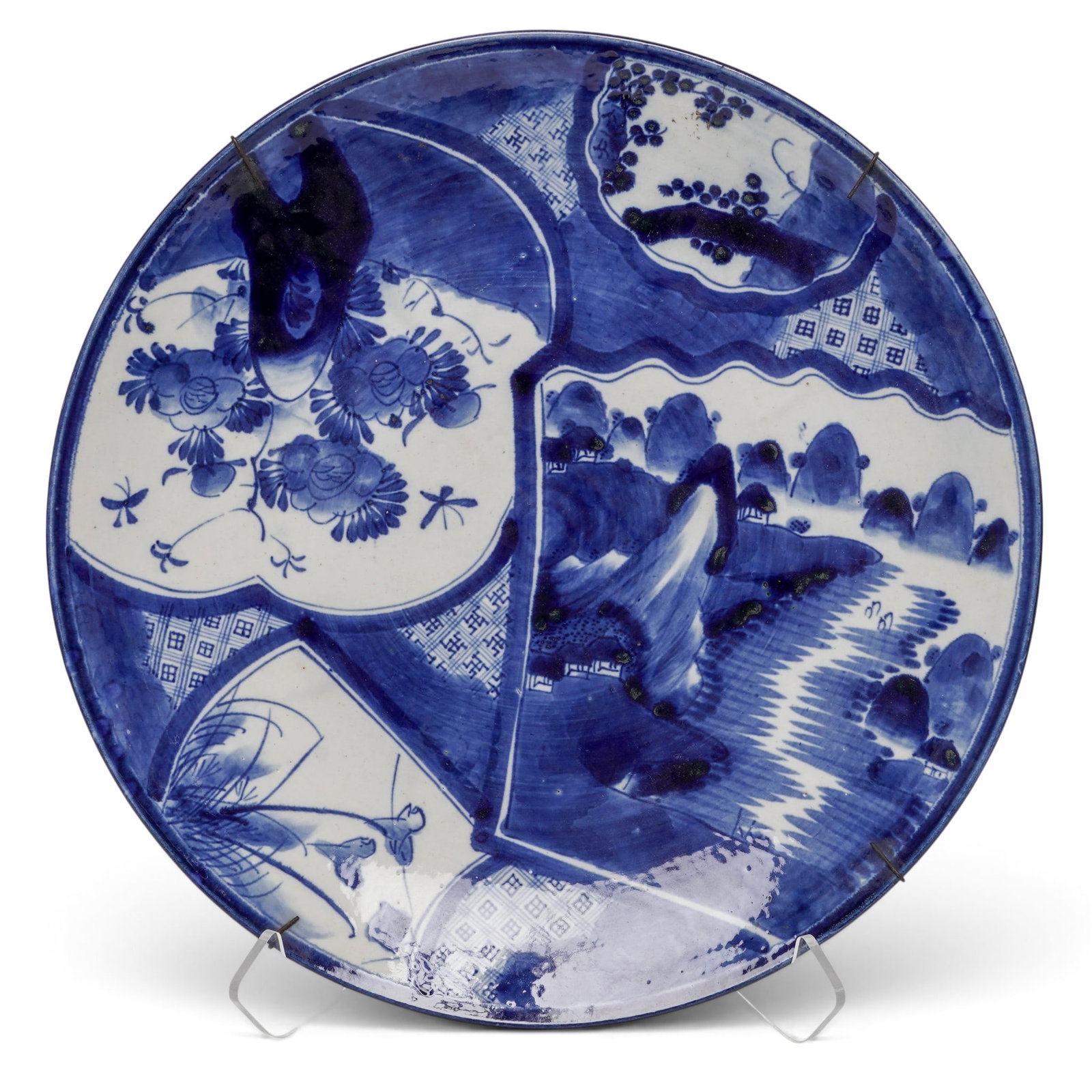 Japanese Arita / Imari Blue & White Porcelain Wall Charger (1 of 8)