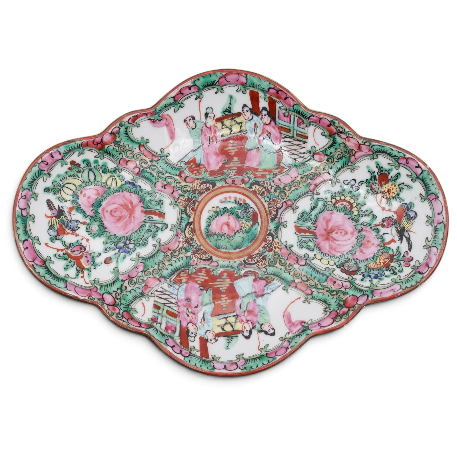 Chinese Porcelain Famille Rose Medallion Dish (1 of 6)