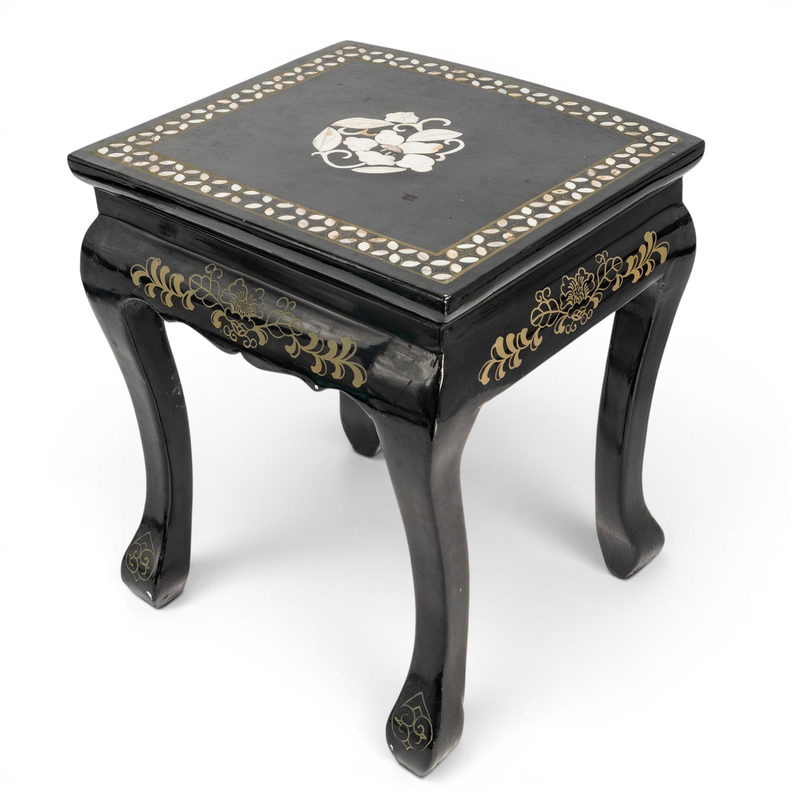 Chinese Lacquered Mother-Of-Pearl Inlay Side Table (1 of 5)