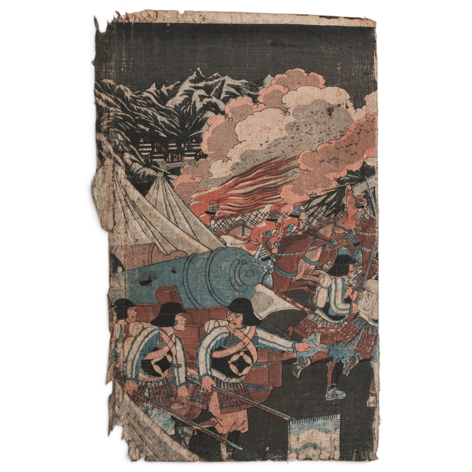 Edo Tsukioka Yoshitoshi "Forest of Guns"Japanese Woodblock Print (1 of 6)
