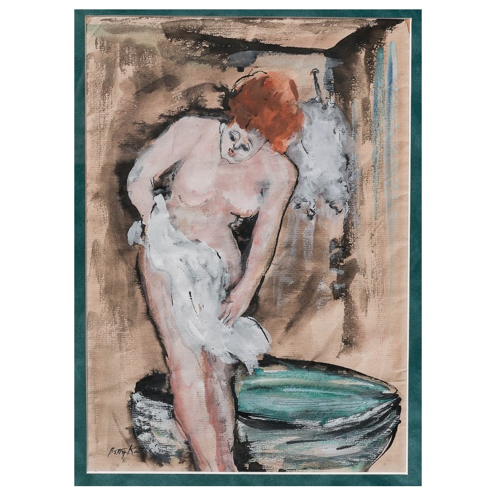 Betty Kathe (American, 1896–1957) Modernist Nude Watercolor on Paper