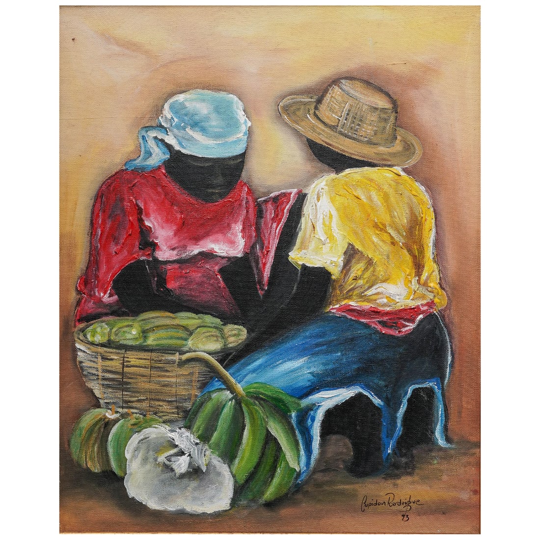 Cupidon Rodrigue (Haitian, b. 1957) Acrylic on Canvas Painting (1 of 5)