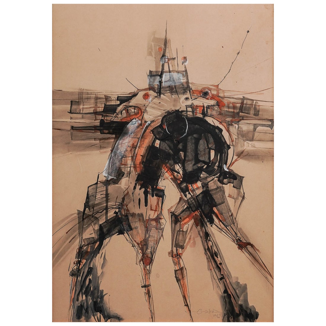 Attib. Fernando Zobel (Filipino-Spanish,1924–1984) Ink Gouache & Watercolor On Paper (1 of 6)