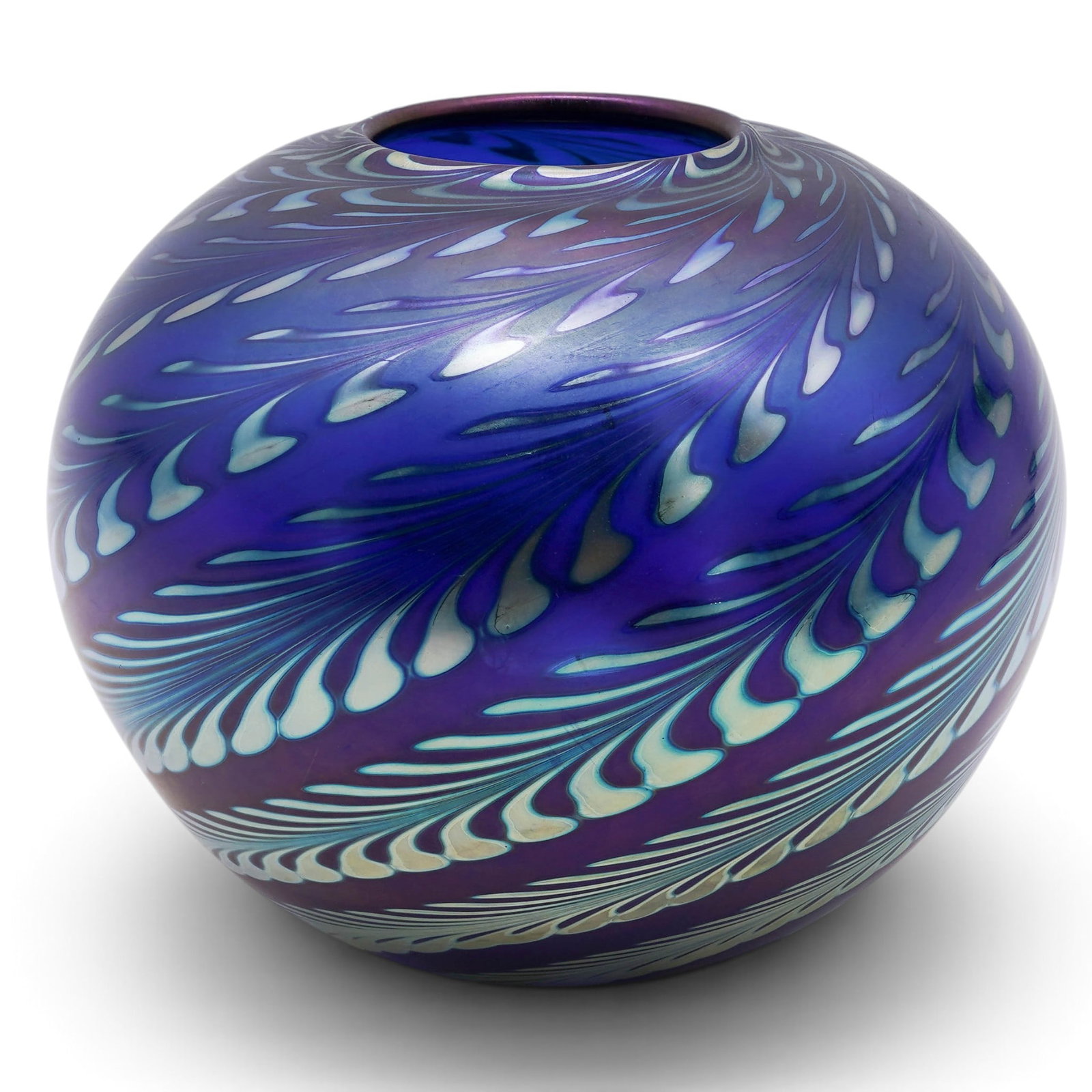Steven Correria Pulled Feather Art Glass Vase (1 of 4)