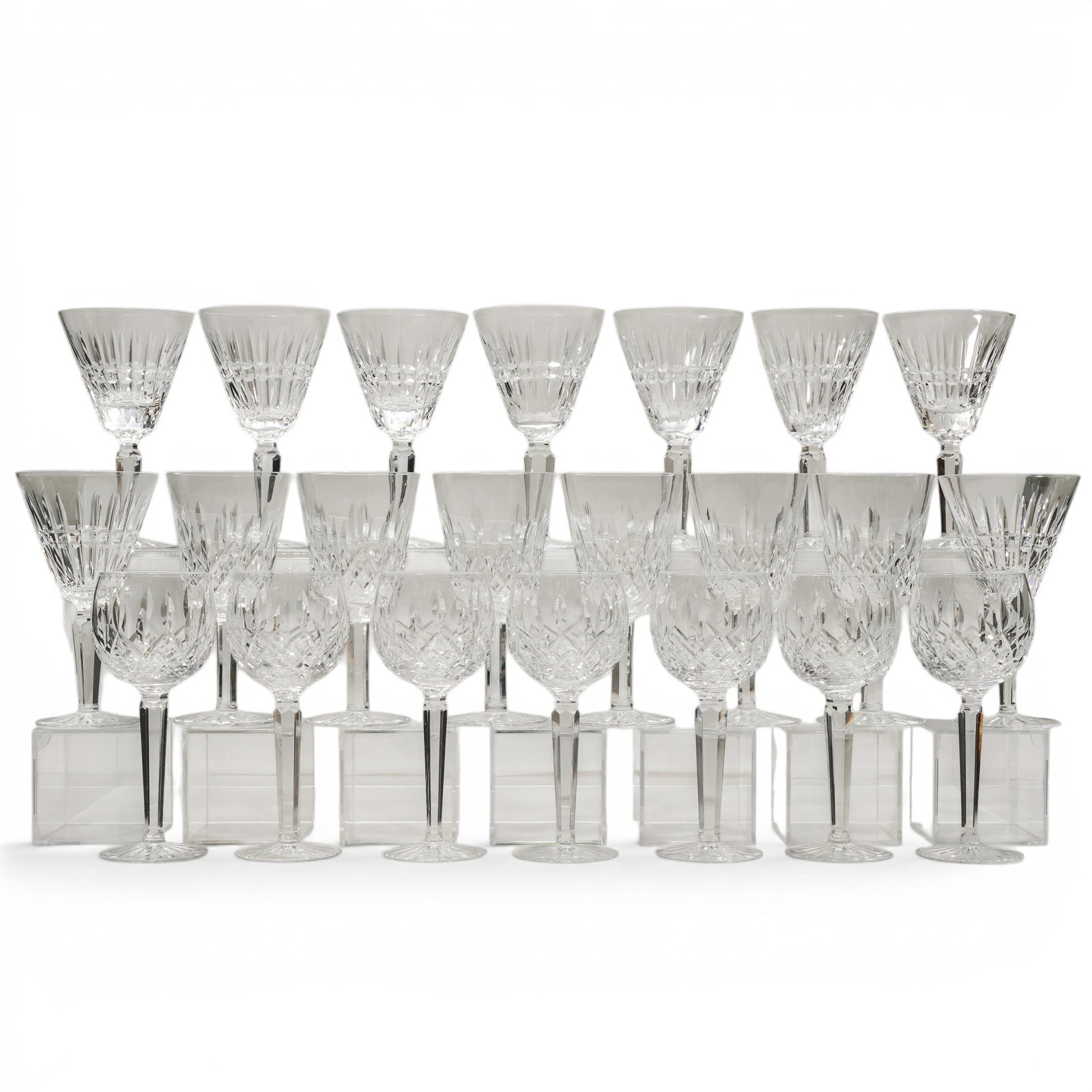 (23 pc) Waterford Clear Cut-Crystal Stemware (1 of 12)