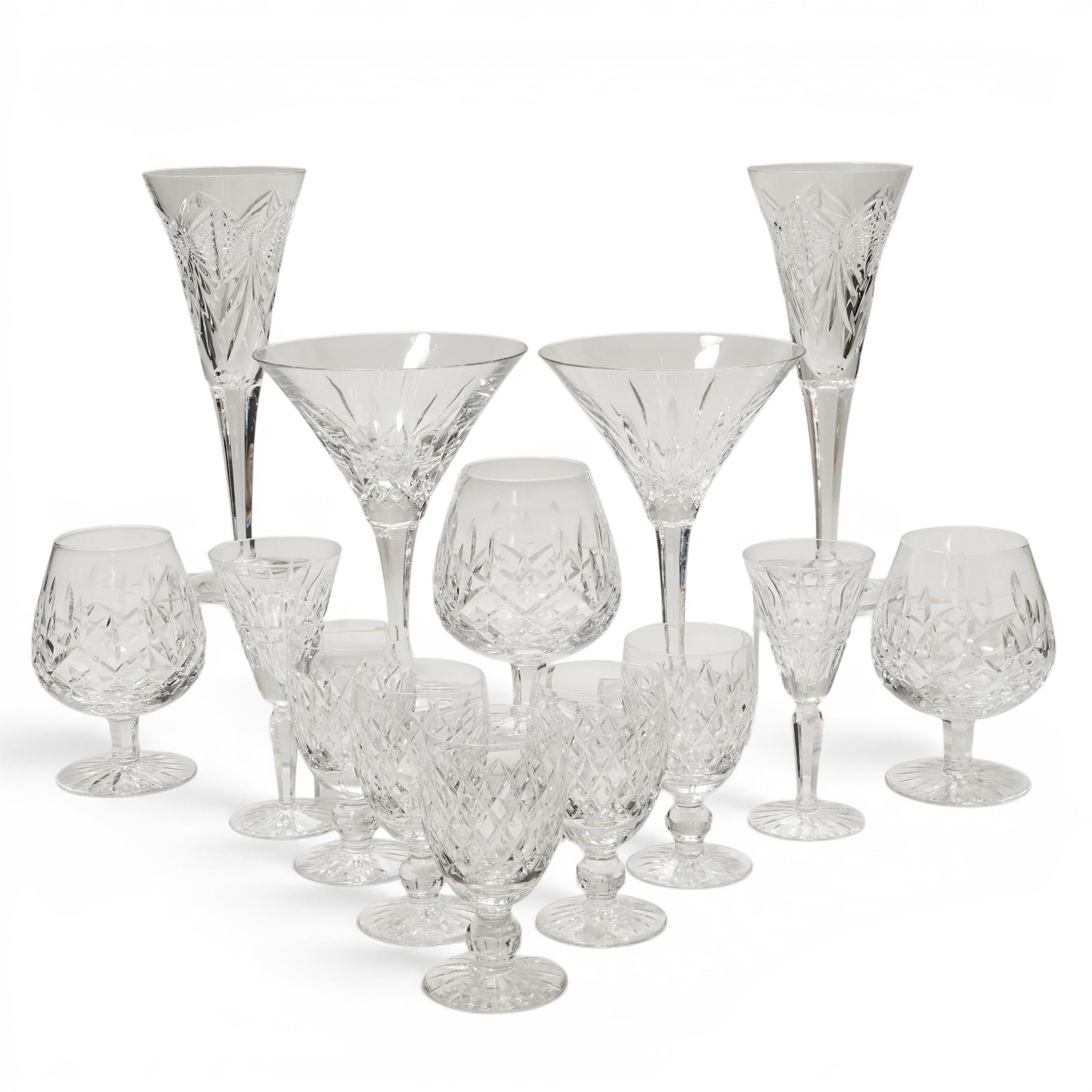 (15 pc) Waterford Clear Cut-Crystal Stemware & Barware (1 of 14)