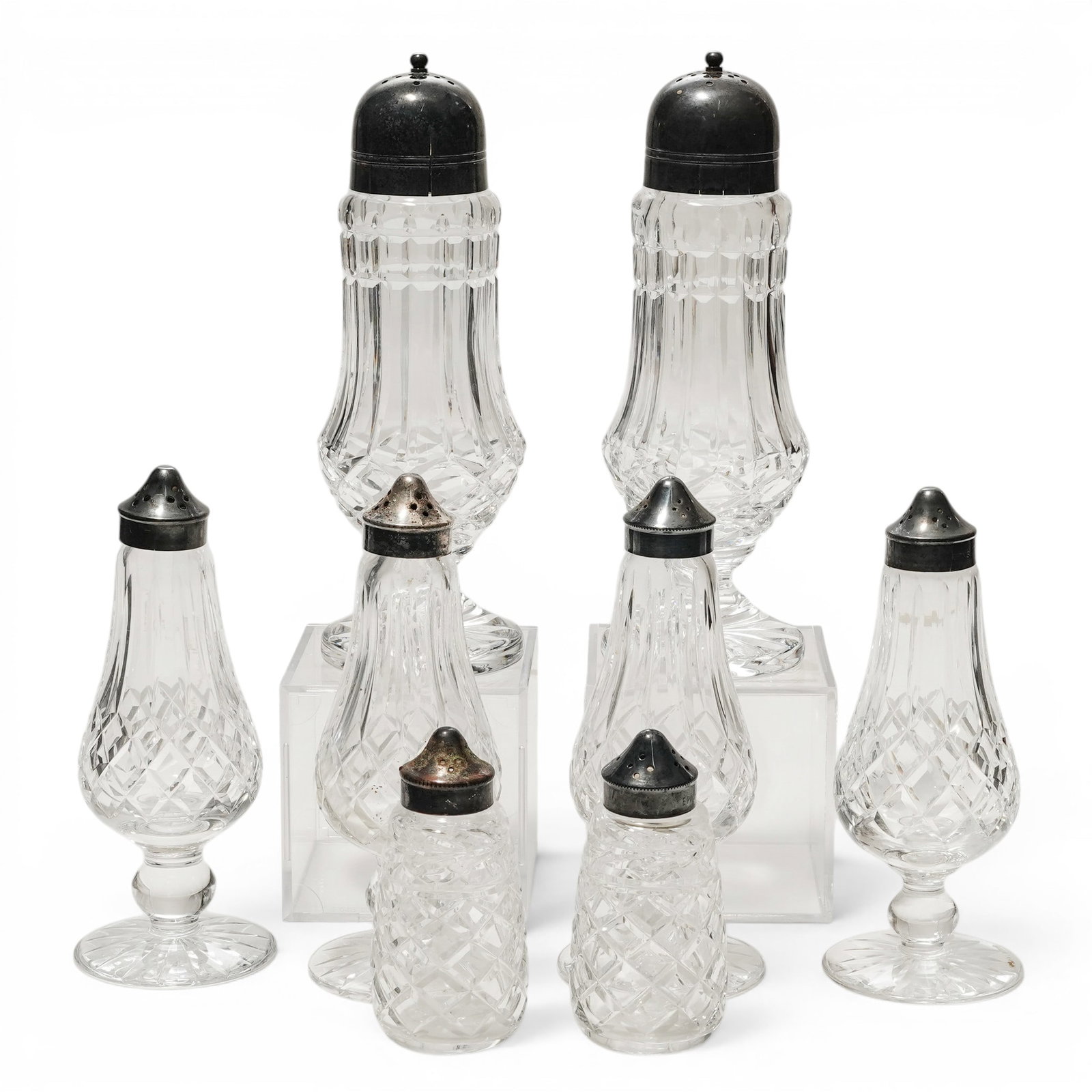 (8 pc) Waterford Crystal Sugar Salt & Pepper Shakers (1 of 7)