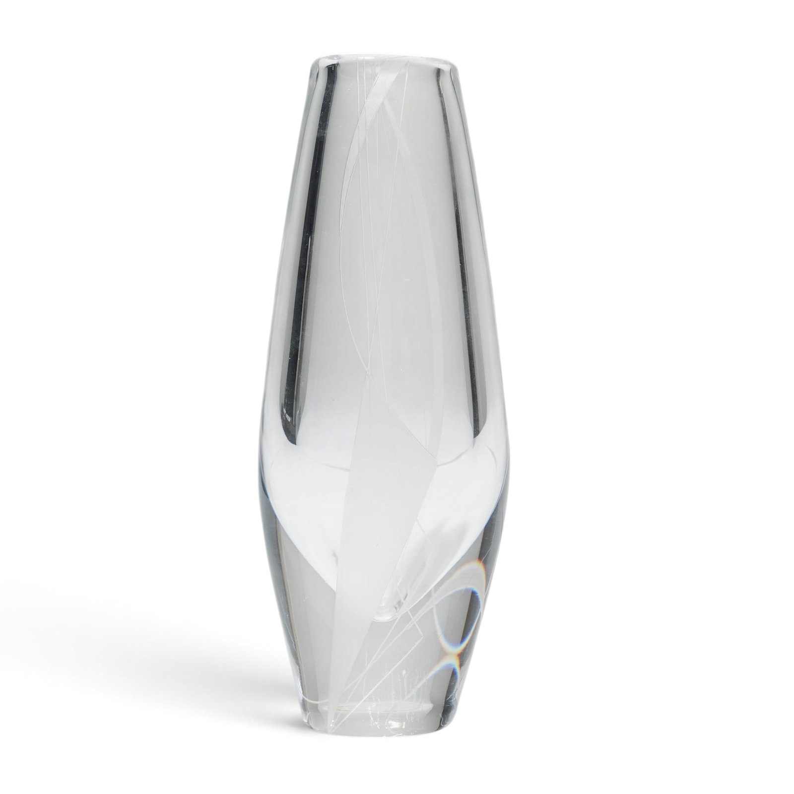 Vintage Sven Palmquist X Orrefors Crystal Vase: Vintage Sven Palmquist X Orrefors Crystal Vase 1957.Swedish Known as model 3664, the heavy crystal piece is characterized by its tapered teardrop silhouette and elegant, understated decoration. It