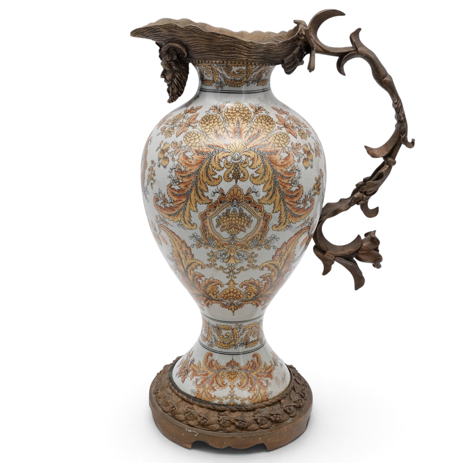 Castillian Imports Porcelain & Gilt Bronze Ewer (1 of 11)