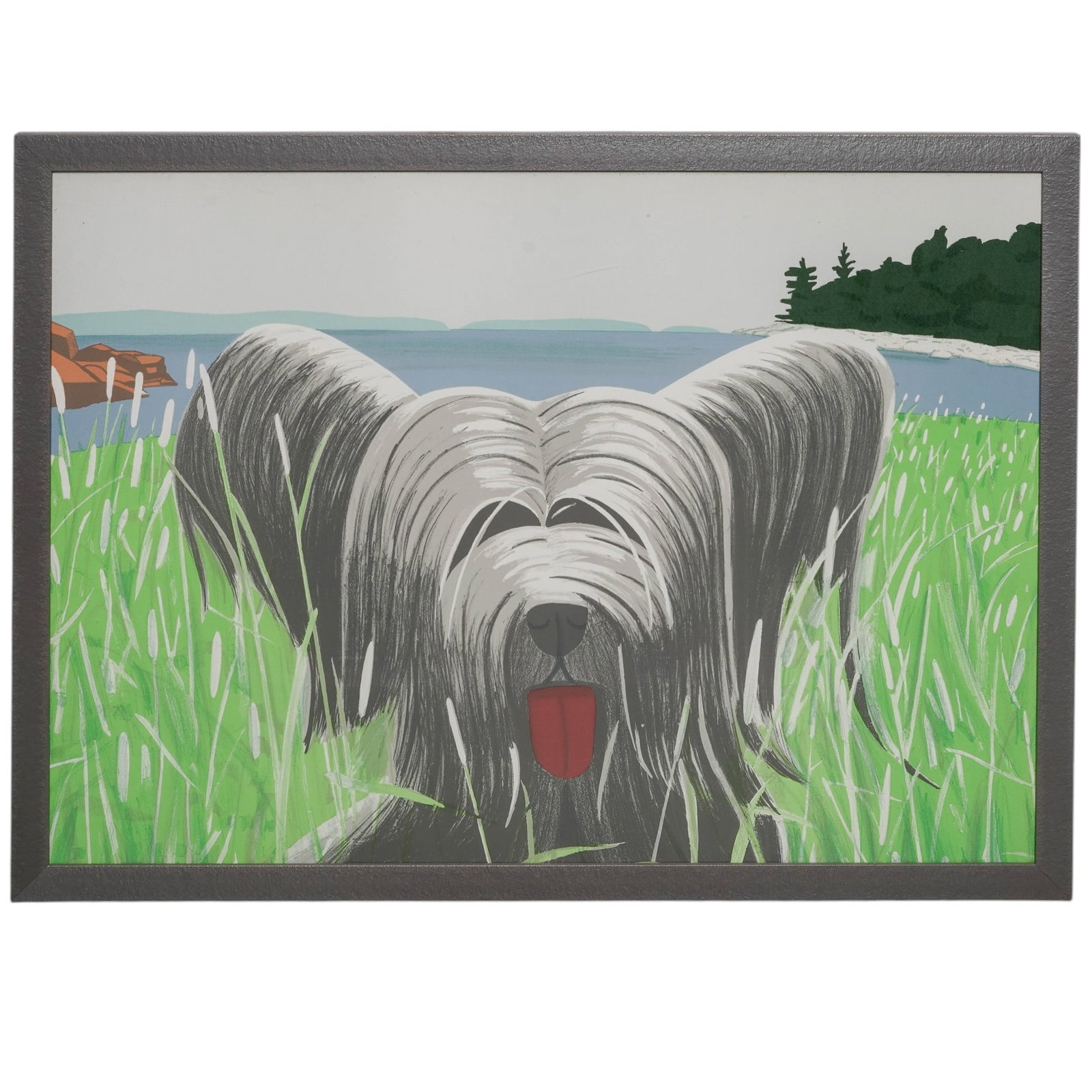 Alex Katz (American, b. 1927) "Dog at Duck Trap" Print. (1 of 3)