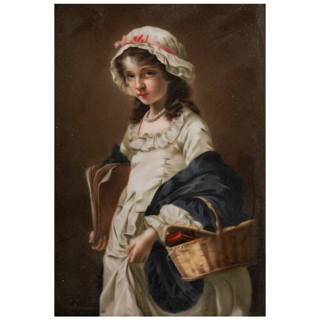 After Jeanne Bol "The Young Student" Porcelain Plaque (1 of 4)